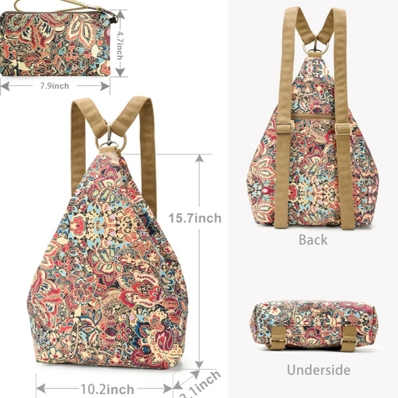 Bohemian Floral Daypack Backpack - Picture 12 of 12